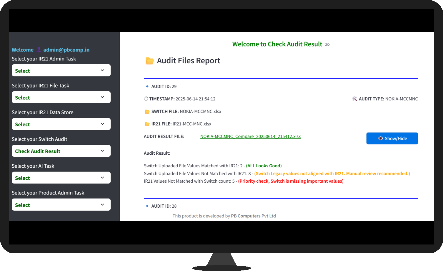 IR.21 Audit